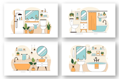 10 Modern Bathroom Interior Illustration Product Image 2