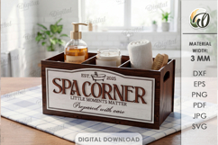 Bathroom Organizer Basket Laser Cut. Storage Box SVG Product Image 1