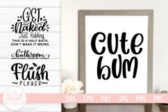 Bathroom Sign SVG Cut File | Toilet Bathroom Quotes Product Image 1