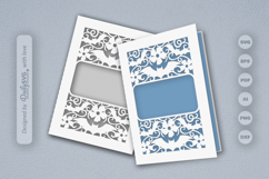 Bats and Floral Greeting Card Papercut SVG Product Image 2