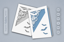Bats and Floral Greeting Card Papercut SVG Product Image 1