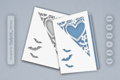 Bats and Floral Greeting Card Papercut SVG Product Image 2