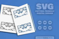 Bats and Floral Greeting Card Papercut SVG Product Image 5