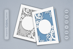 Bats and Floral Greeting Card Papercut SVG Product Image 2