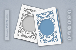 Bats and Floral Greeting Card Papercut SVG Product Image 1