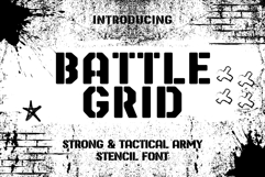 battle grid - Tactical Army Stencil Font Product Image 1