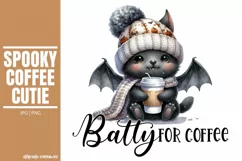 Coffee Cute Bat Batty for Coffee Clipart JPG PNG Download Product Image 1