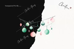 Pastel Watercolor Bauble Garland Clipart | Christmas Clipart Product Image 2