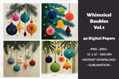 Whimsical Baubles Vol.1 Digital Paper, 40 PNG and JPEG Product Image 1