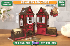 Bavarian Tea House Laser Cut | Tea Bag Dispenser | Tea Box Product Image 1