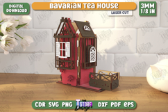 Bavarian Tea House Laser Cut | Tea Bag Dispenser | Tea Box Product Image 2
