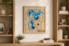 Bay Lake 3D Wooden Map Laser Cut Files Product Image 2