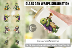 Bayou Jazz Mardi Gras Glass Can Product Image 1