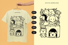 Tropical Animal Doodle T-shirt | SVG Product Image 1