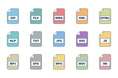 Set Of File Format Icons Product Image 1