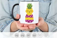 Summer Cat in Bikini Svg, Pineapple Svg, Funny Cat svg Product Image 3