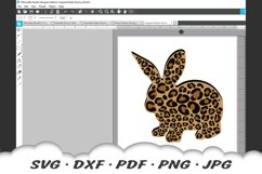 Leopard Print Easter Bunny SVG DXF Cut Files Product Image 3