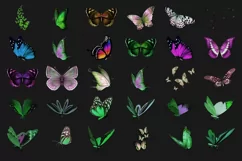 100 BUTTERFLIES TRANSPARENT PNG FILES, PHOTOSHOP OVERLAYS Product Image 10