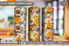 3D Seamless Sublimation Skinny Tumbler Wrap| 20oz | Png Product Image 2