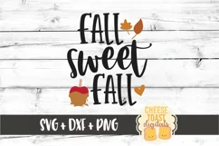 Fall Sweet Fall - Autumn Sign SVG PNG DXF Cut Files Product Image 2