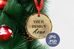 Wood Ornament Mockup PSD, White & Black Wood Ornament Mockup Product Image 2