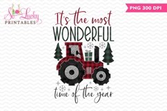 Most wonderful time of the year Tractor sublimation design Product Image 1