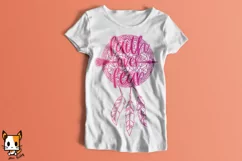 Faith Over Fear Boho Dreamcatcher - Mandala SVG PNG DXF Product Image 2