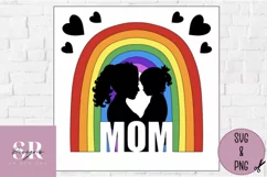 Layered girl mom rainbow| Paper cutting | 3D girl mom SVG Product Image 2