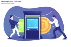 Cryptocurrency Exchange - Vector Illustration Product Image 1