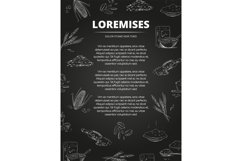 Hand drawn cereals groats, porridge, muesli blackboard poste Product Image 1