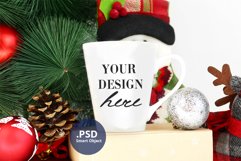 Christmas Latte mug mockup PSD, Full wrap mug mock up PSD Product Image 1