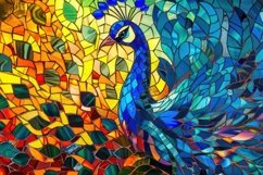 Peacock Stained Glass Wall Art Background Product Image 1
