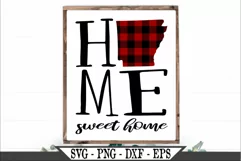 Arkansas State Home Sweet Home Buffalo Plaid SVG Design Product Image 1