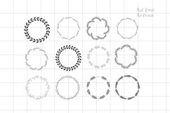 Floral circle wreath svg, Wreath monogram svg for cricut Product Image 2