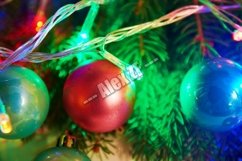 Christmas balls and garlands on the Christmas tree Product Image 1