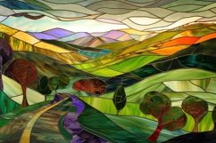 Nature Stained Glass Background Wallpaper Product Image 1