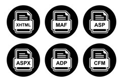 Set Of File Formats Icons Product Image 1