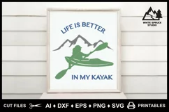 Kayak Logo SVG, Kayak Saying, Life is Better, Kayak Woman Product Image 8