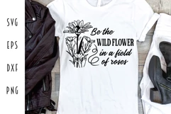 Wild Flower in a Field of Roses - Floral SVG Product Image 1