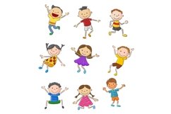 Set of Twenty-six Cartoon Little Kids Character Product Image 1