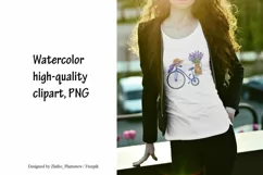 Lavender floral sublimation, PNG, watercolor clipart Product Image 2