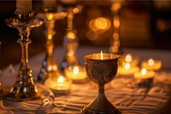 Warm glow of candles with ornate holder centerpiece set for Product Image 1