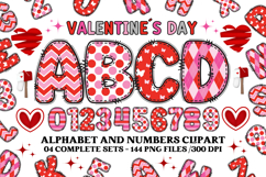 Valentines Day Digital Papers, valentines day doodle letters Product Image 2