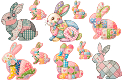 Vintage Patchwork Easter Bunny Cottage core Spring Product Image 1