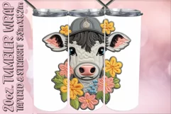 3D Tumbler Wrap 20oz, Funny Cow PNG, Rap Cow Sublimation Product Image 1