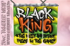 3D Puff Tumbler Wrap 20oz, Black King PNG, Father's Day PNG Product Image 1