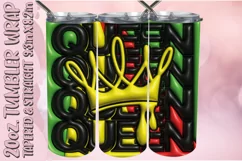 3D Puff Tumbler Wrap 20oz, Black Queen PNG, Melanin PNG Product Image 1