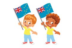 Tuvalu flag in hand set Product Image 1