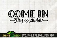 Farmhouse sign - Come in Stay awhile SVG Cut File Product Image 2