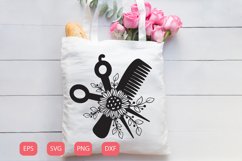 Hair dresser sunflower | paper cut | SVG Product Image 1